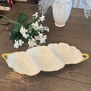 LENOX Vintage Made in USA‎ Triple LEAF 3 Section Serving Dish / Tray